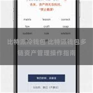 比特派冷钱包 比特派钱包多链资产管理操作指南