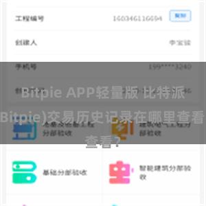 Bitpie APP轻量版 比特派(Bitpie)交易历史记录在哪里查看？