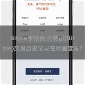 Bitpie手续费 比特派(Bitpie)交易历史记录在哪里查看？