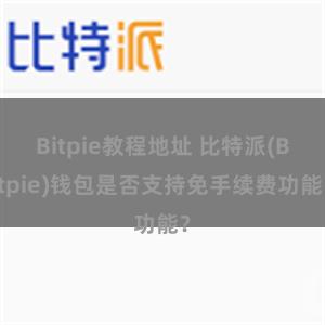 Bitpie教程地址 比特派(Bitpie)钱包是否支持免手续费功能？