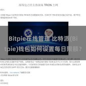 Bitpie在线管理 比特派(Bitpie)钱包如何设置每日限额？